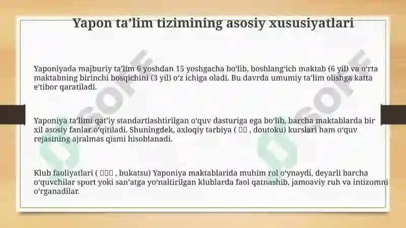 Yapon taʼlim tizimining asosiy xususiyatlari 3