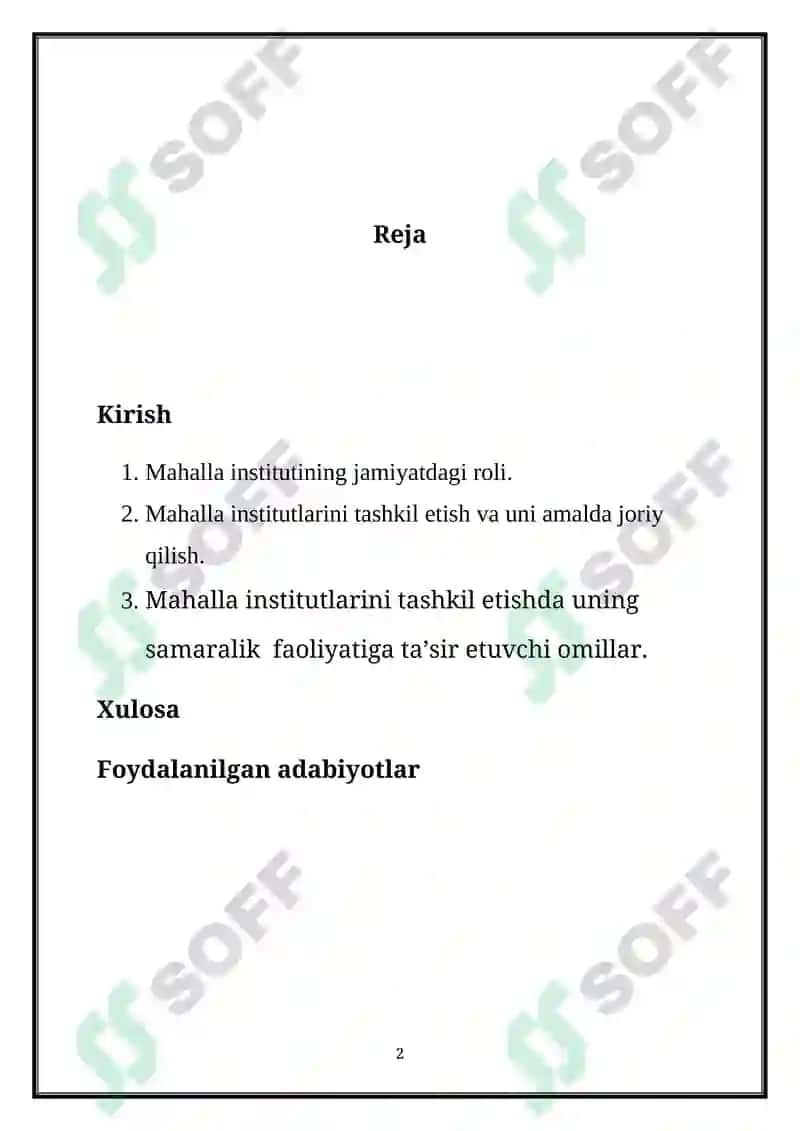 Mahalla institutlarini tashkil etish asoslari va uni samarali faoliyatiga taʼsir etuvchi omillar 3