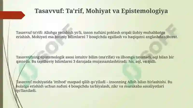 Tasavvuf ilmi haqida 3