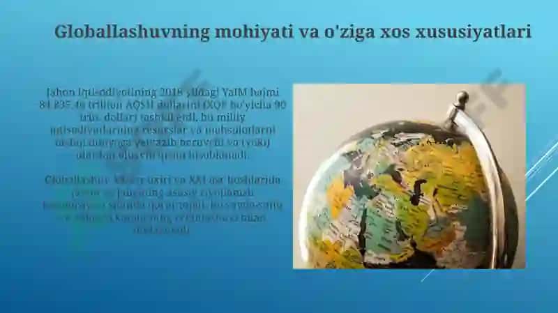 Globallashuvning mohiyati va o'ziga xos xususiyatlari 3
