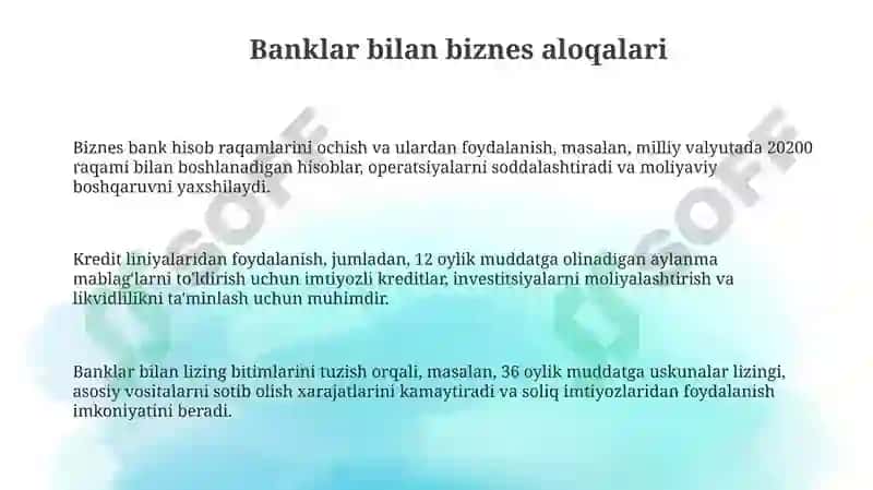 Biznes bank hisob raqamlarini ochish 3