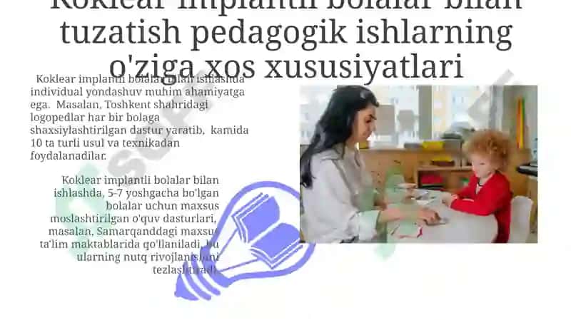 Koklear implantli bolalar bilan olib boriladigan korreksion pedagogik ishlar 3