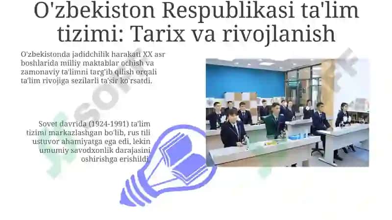 Oʻzbekiston Respublikasi taʼlim tizimi: Tarix va rivojlanish 3