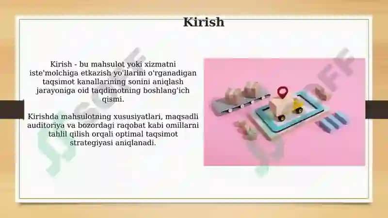 Mahsulot va xizmatlarni tarqatish kanallari sonini aniqlash 3