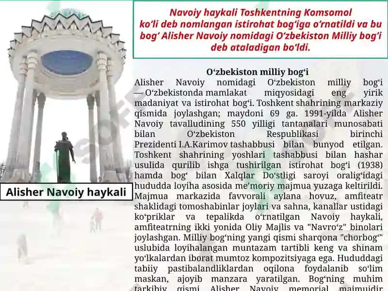 Alisher Navoiy haykali 3