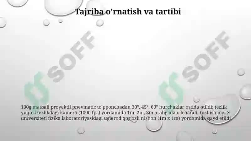 gorizantal burchak ostida otilgan jismning xarakatini urganish labaratorya 3