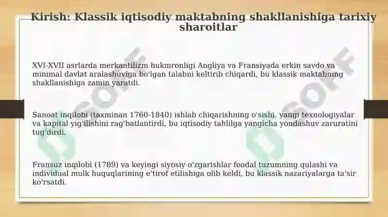Angliya va Fransiyada klassik iqtisodiy maktabning shakllanishi 3