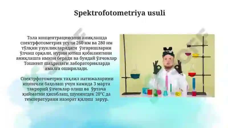 Tola olish eritmalari kontsentratsiyalarini aniqlash usullari 3