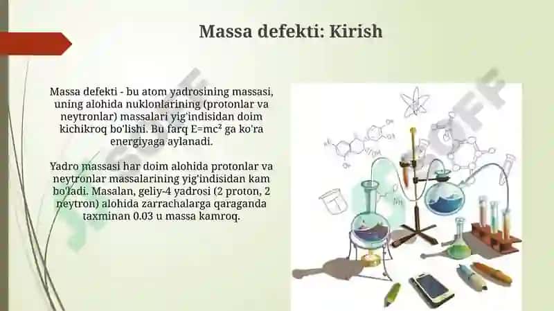 Massa defekti, yadroning bog'lanish energiyasi 3