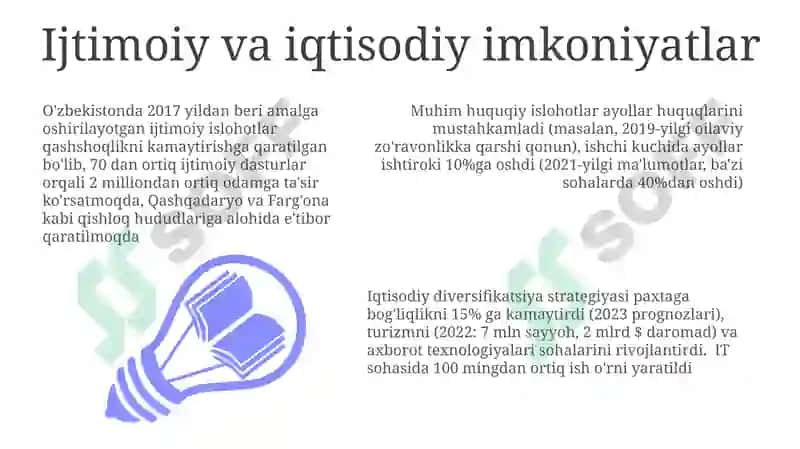 Ijtimoiy va iqtisodiy imkoniyatlar 3
