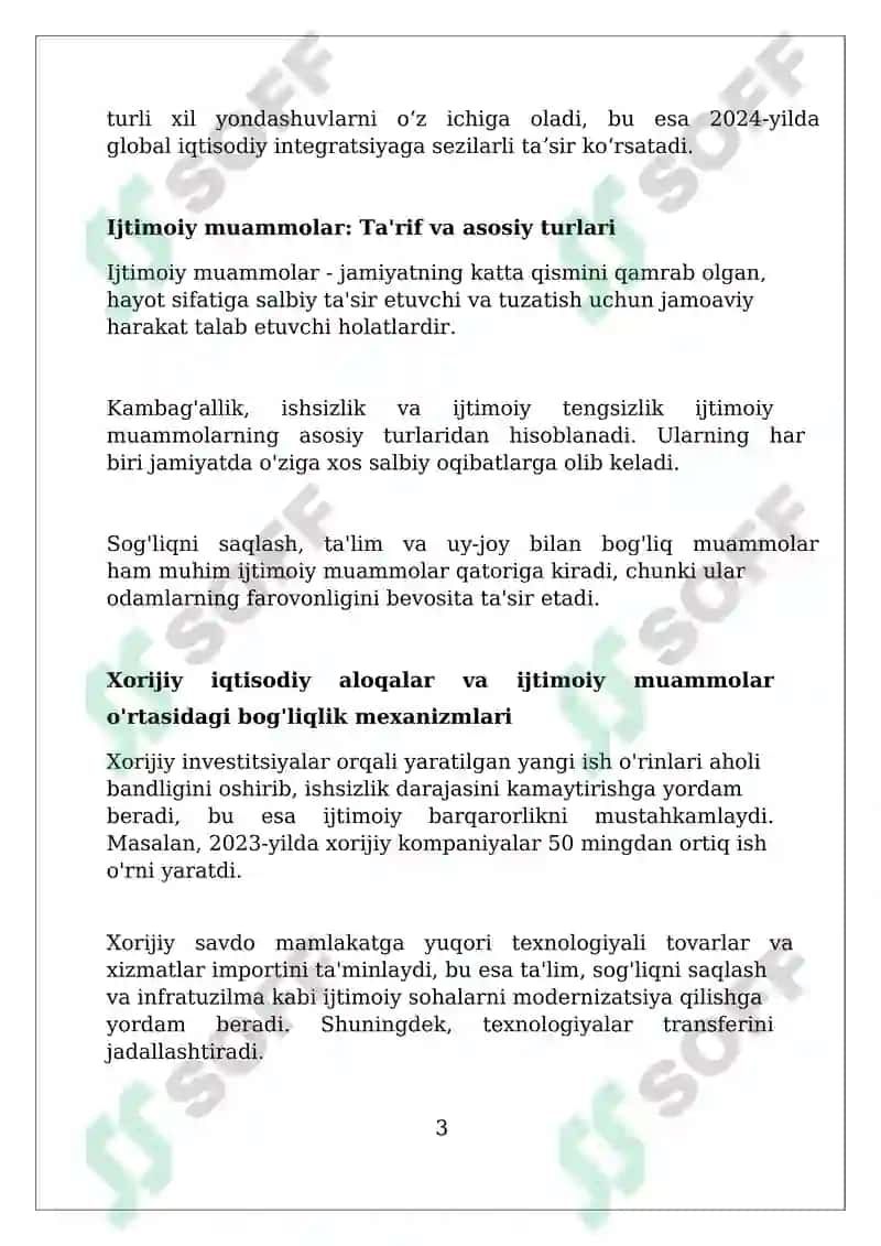 Tashqi iqtisodiy aloqalar va ularning qaror bilan aloqasi ijtimoiy muammolar 3