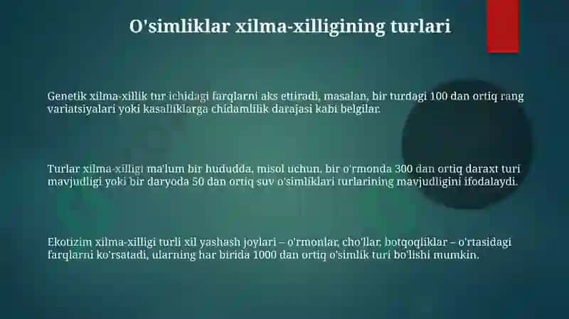O'simliklar xilma-xilligi 3