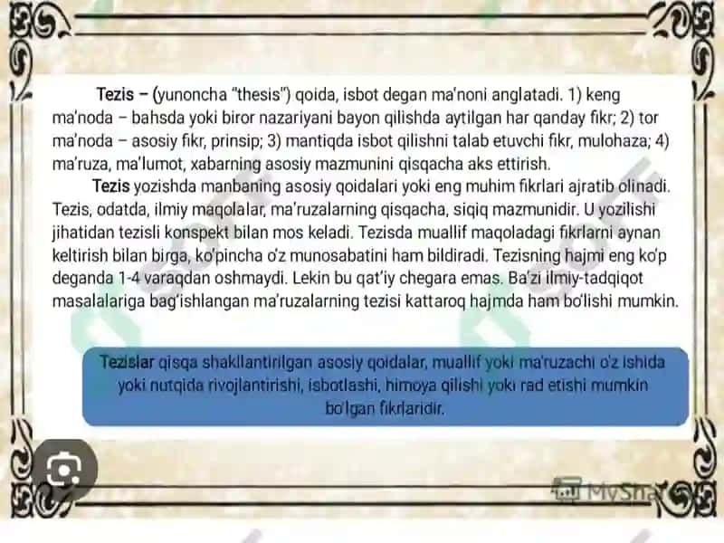 Tezislar. Tezis turlari. Tezis yozish uslublari 3