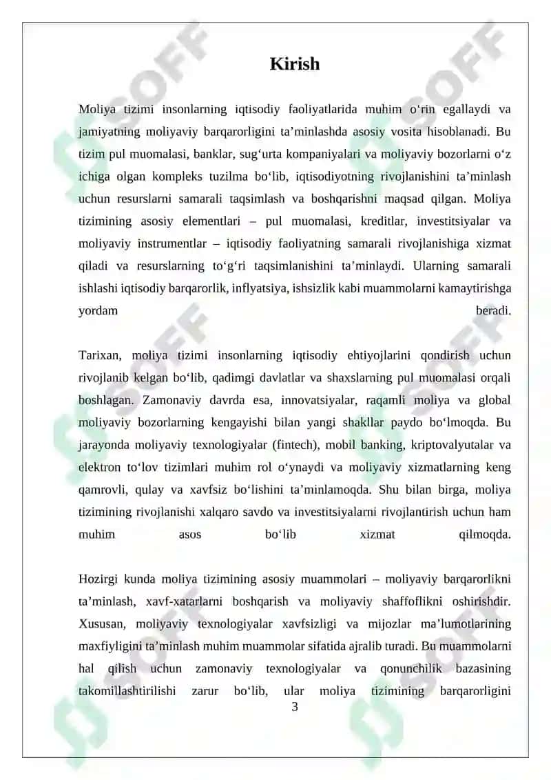 Moliya Tizimi 3