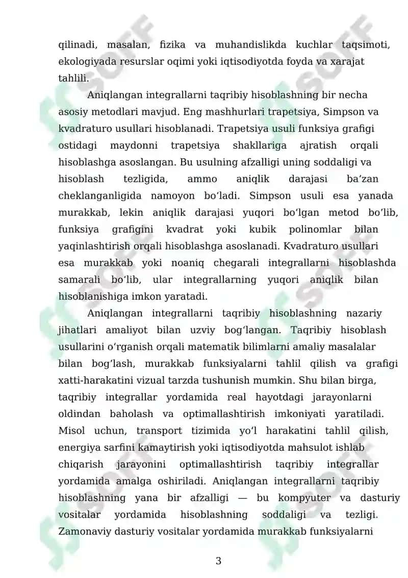 Aniqlangan integrallarni taqribiy hisoblash 3