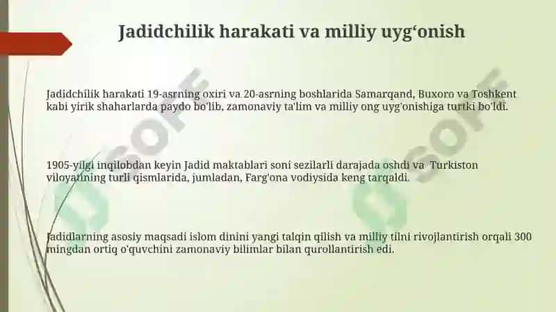 Jadidchilik harakati va milliy uygʻonish 3