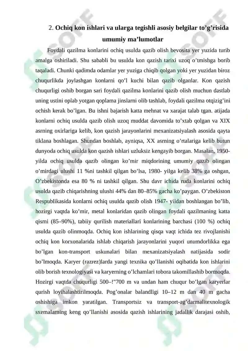 Foydali qazilmalarni ochiq usulda qazib olish to’g’risida tushuncha 3