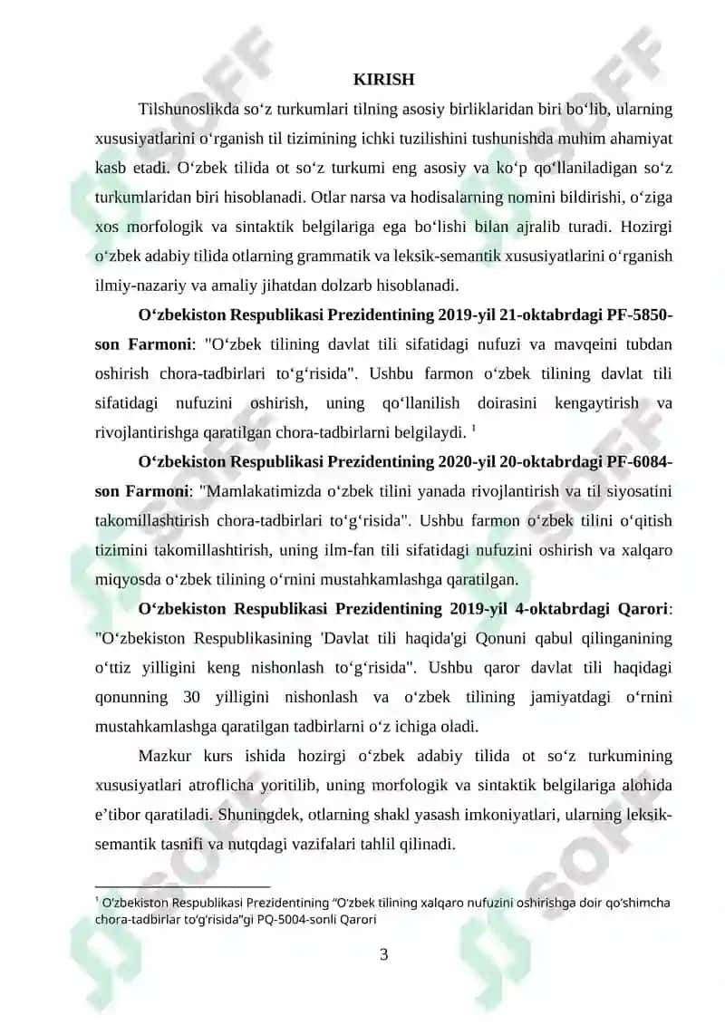 Hozirgi oʻzbek adabiy tilida ot soʻz turkumi 3