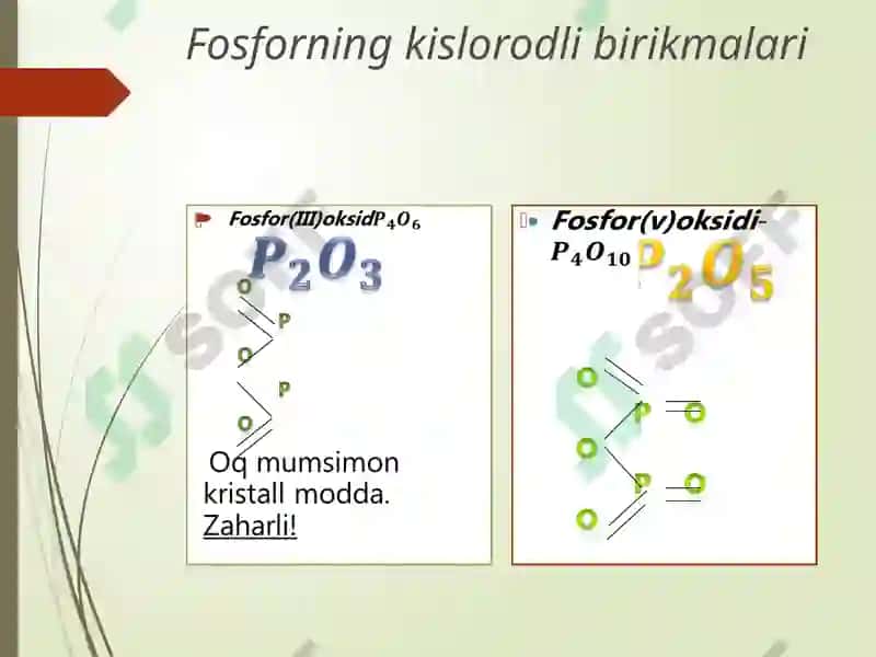 FOSFORNING KISLORODLI BIRIKMALARI.ORTOFOSFAT KISLOTA. 3