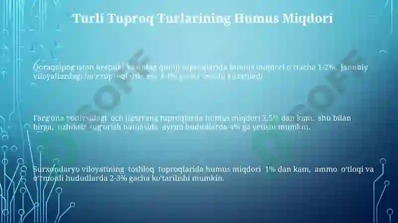 Tuproqlarining Humus Holati 3