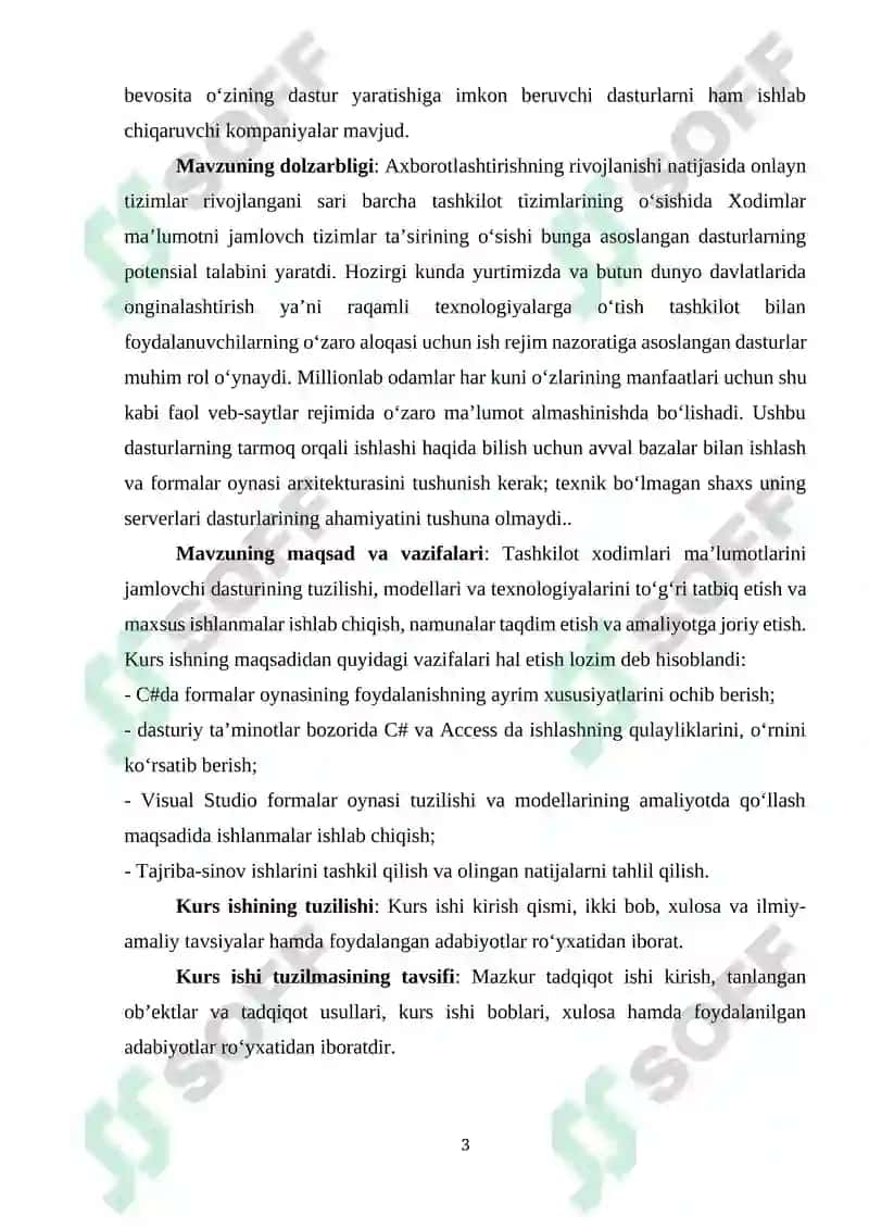 Tashkilot xodimlari ma'lumotlarini jamlovchi tizim 3