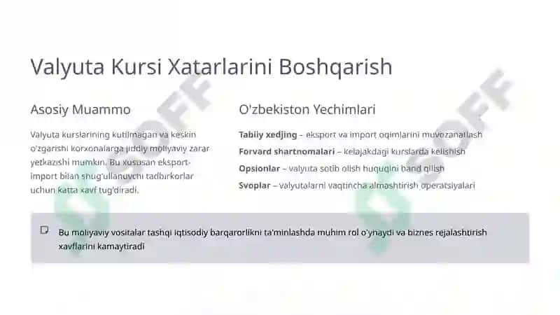 Valyuta Liberalizatsiyasi va Tashqi Savdoning O'sishi 3