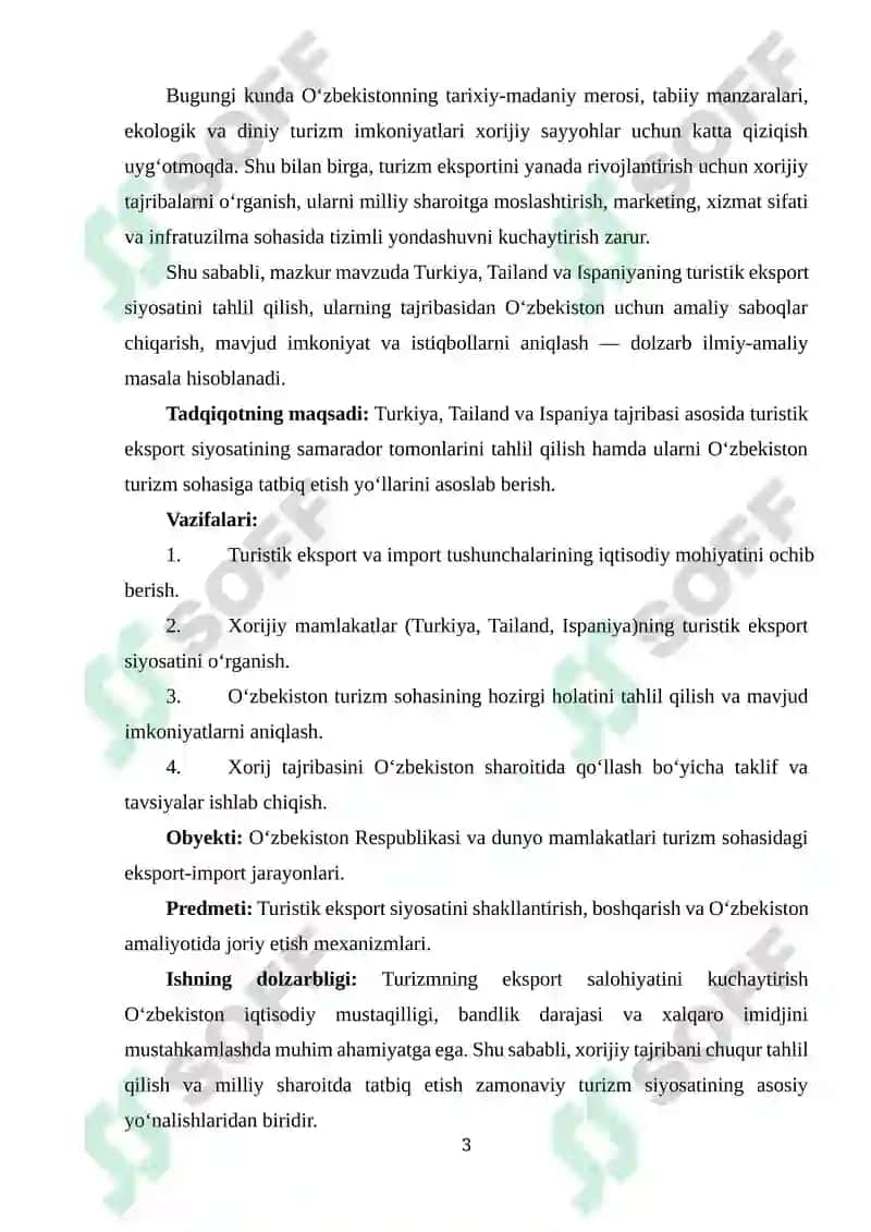 Turistik eksport va turistik import mavzusida 3