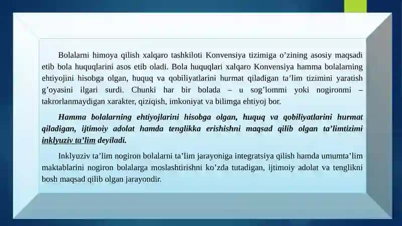 MAXSUS YORDAMGA MUHTOJ BOLALARGA DIFFERENSIAL VA INTEGRATSIALASHGANTAʼLIMNITASHKIL ETISH. 3