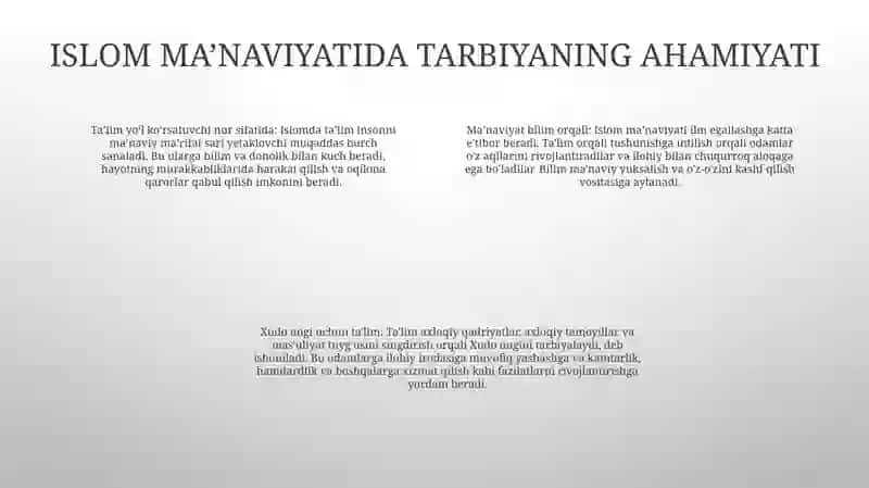 Islom Ma'Naviyatida Ta'lim-Tarbiya 3
