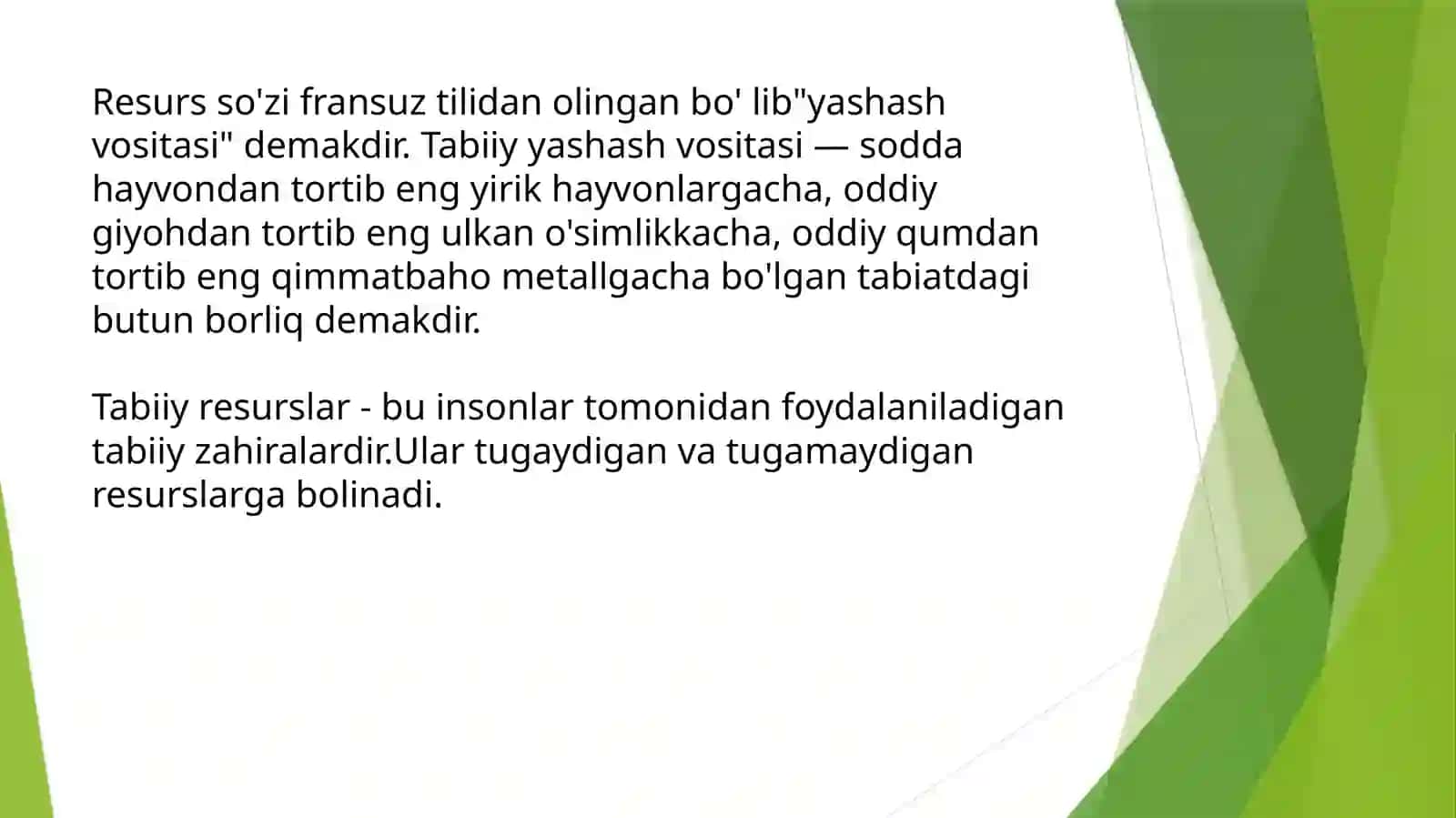Tabiiy resurslardan oqilona foydalanishning samarali koʻrsatkichlari 3