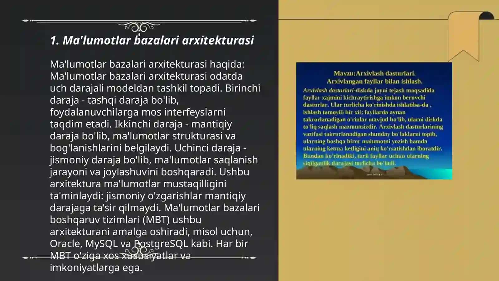 Ma'lumotlar bazalari arxitekturasi 3