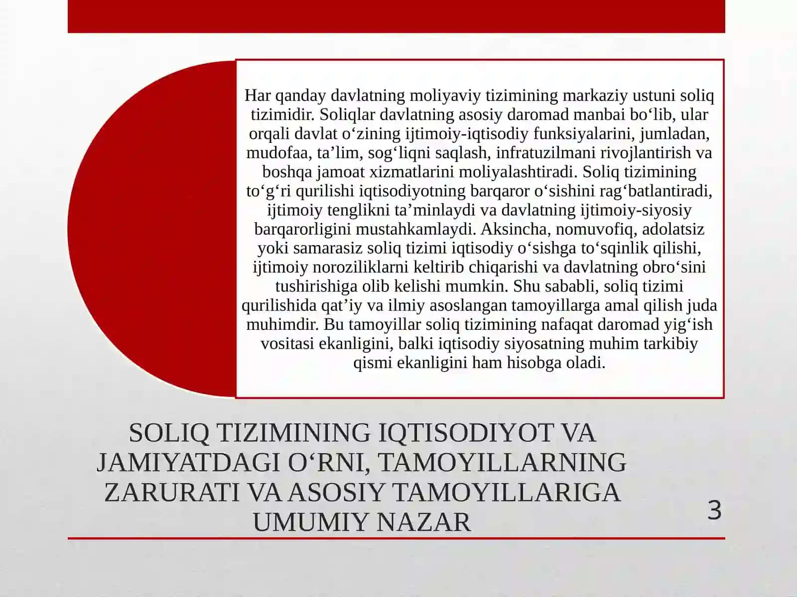SOLIQ TIZIMI QURILISHI TAMOYILLARI 3
