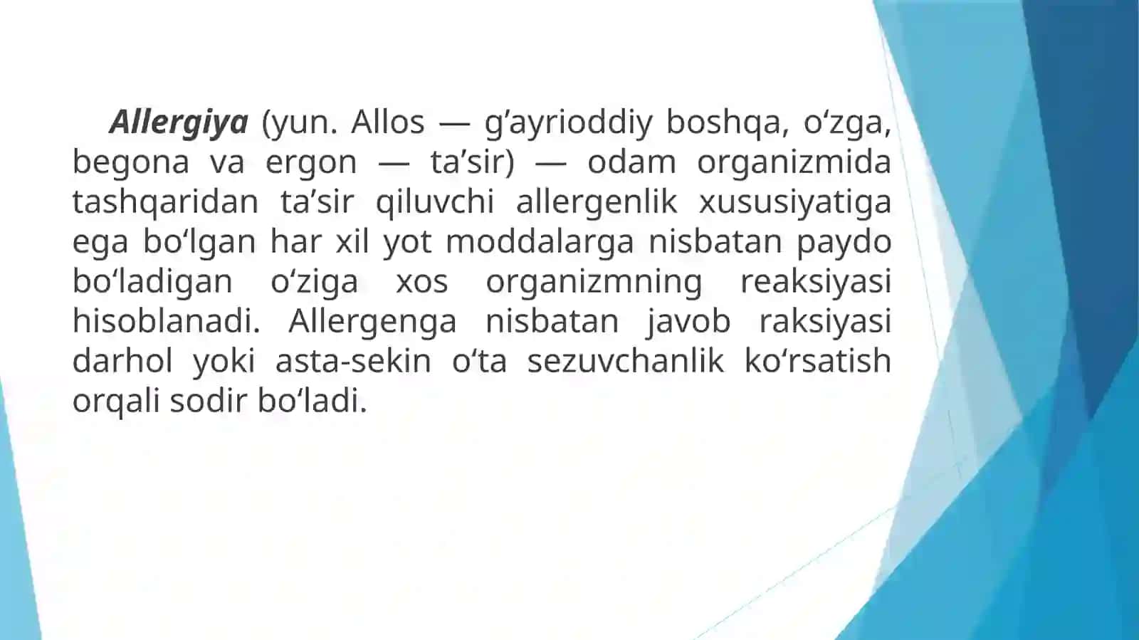 Allergiyaga qarshi vositalar va ta'sir mexanizmi 3