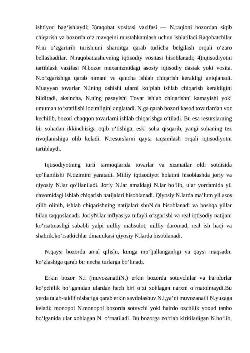 Narxning shakllanishi va ularga ta’sir etuvchi omillar 3
