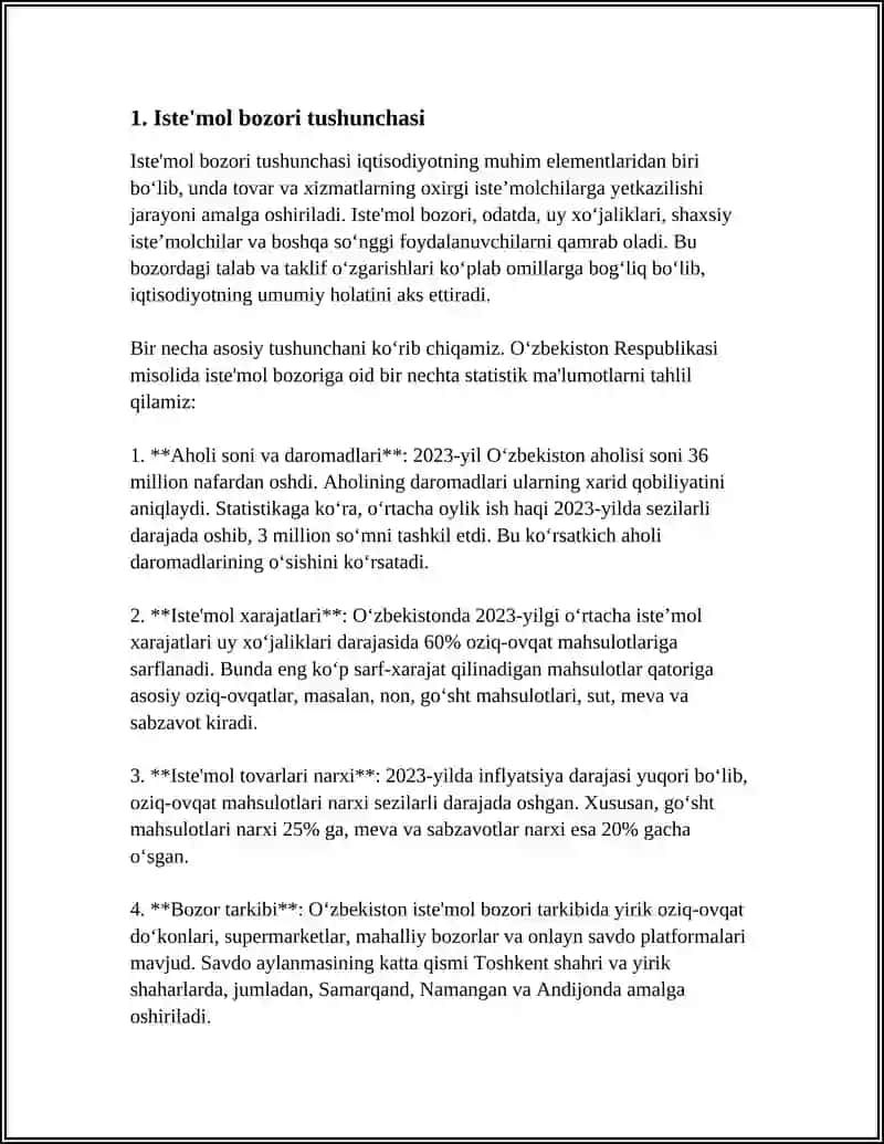 Referat: ISTE'MOL BOZORINI RIVOJLANTIRISHDA REKLAMANING O'RNI VA AHAMIYATI 3