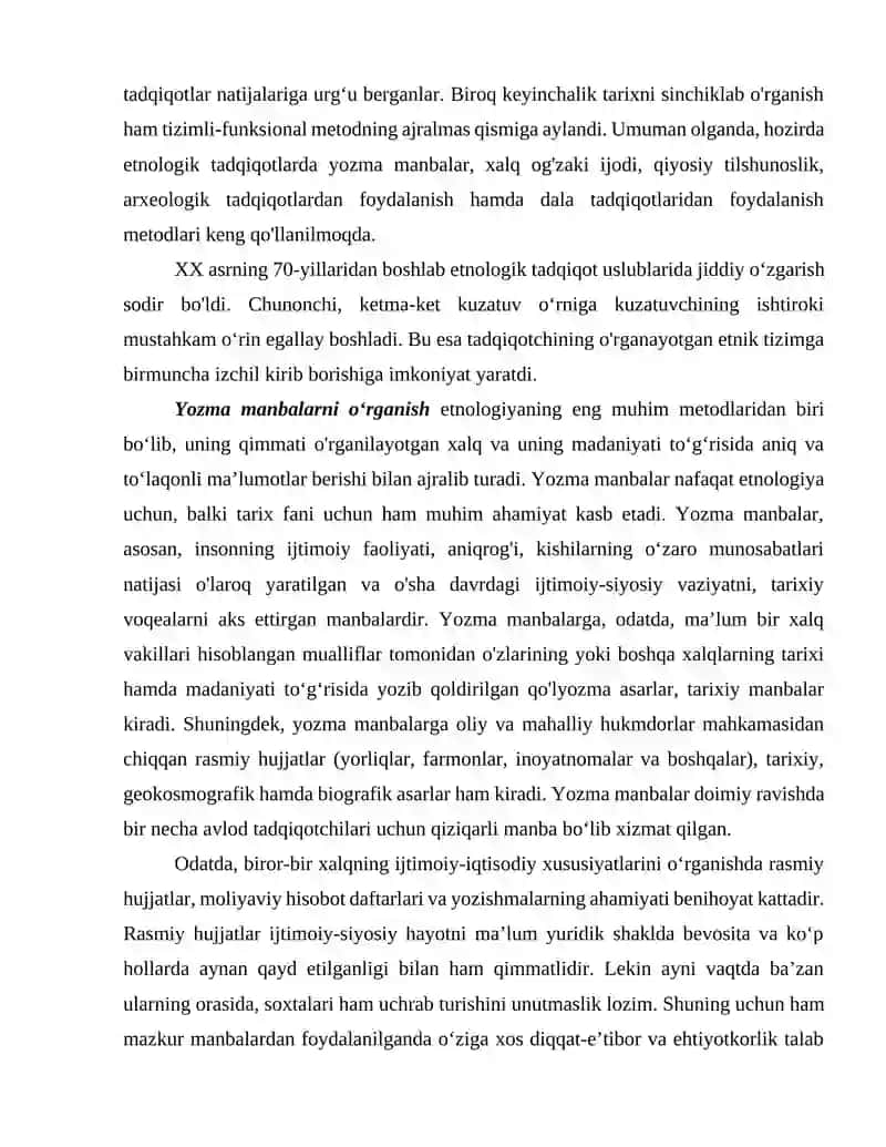 Etnologiya tadqiqot uslublari 3