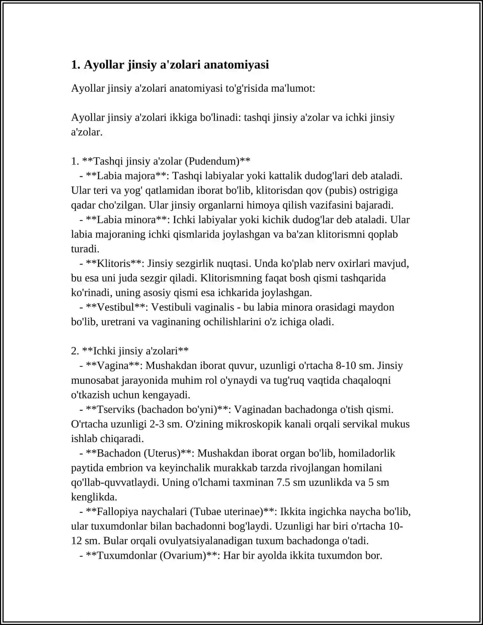 Ayollar jinsiy a'zolari anatomiyasi 3