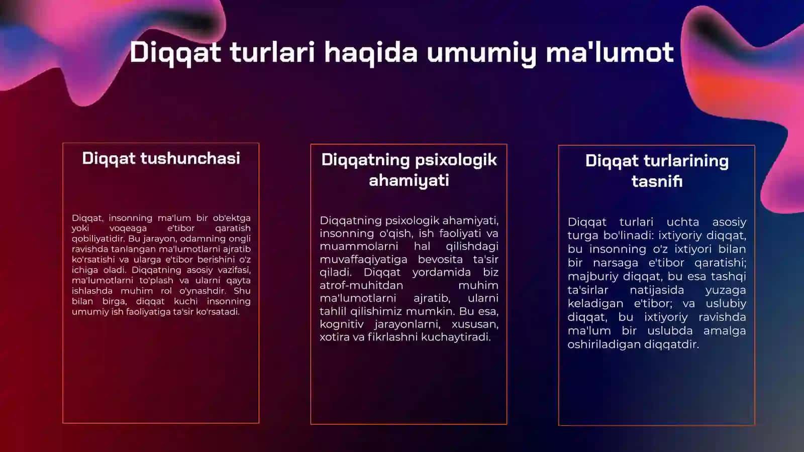 Umumiy psixologiyada diqqat haqida tushuncha va uning nerv-fiziologik asoslar 3