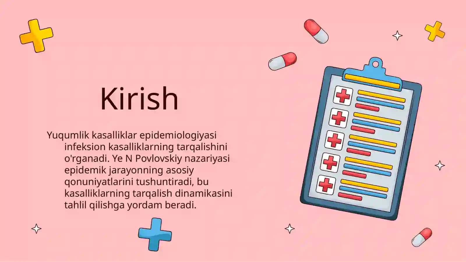 Yuqumlik kasalliklar epidemiologiyasi. Epidemik jarayon to'g'risida ta'limot Ye N Povlovskiy nazariyasi 3