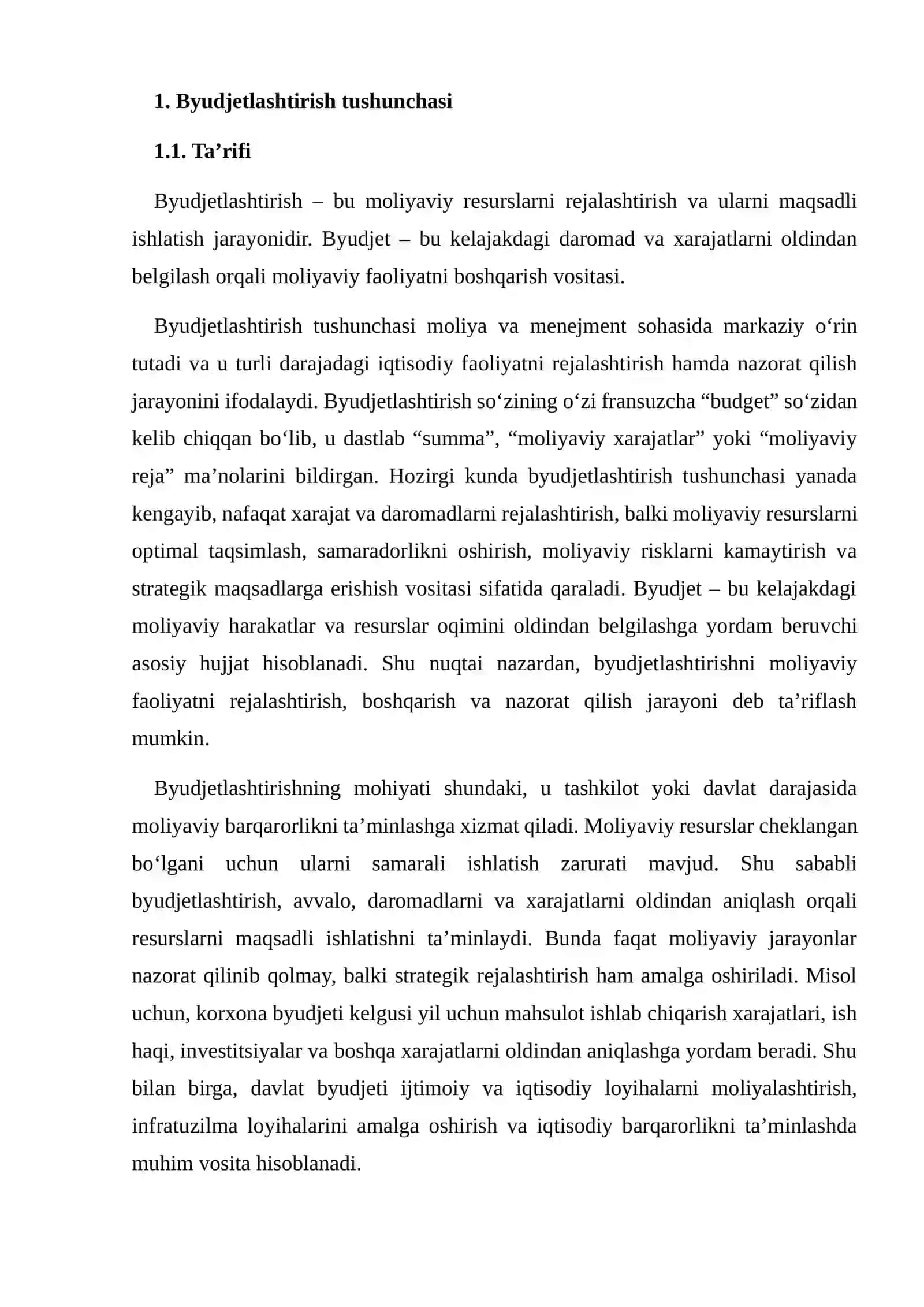 Byudjetlashtirish Tushunchasi va Vazifalari 3