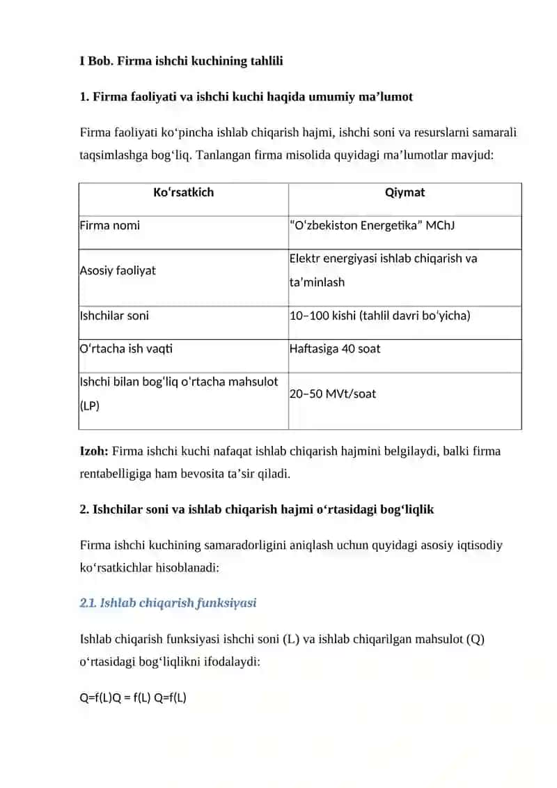 Ishchi kuchining optimal sonini aniqlash va mehnat sig‘imi hamda aholi daromadlarining tabaqalanishini djin koeffitsienti bo‘yicha baholash 3