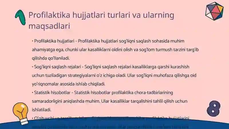 Profilaktika ishlarida qo'laniladigan hujjatlarni rasmiylashtirishni o'rganish 3