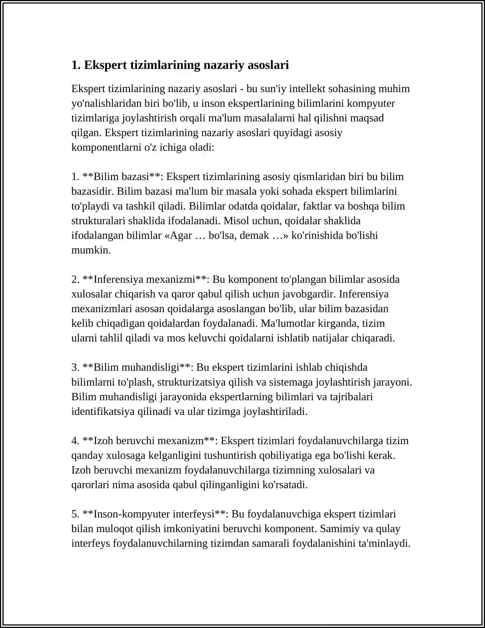 EKSPERT TIZIMLARINI BOSHQARUVDAGI ORNI VA ULARNI IQTISODIYOT TARMOQLARIDA QOLLASH 3