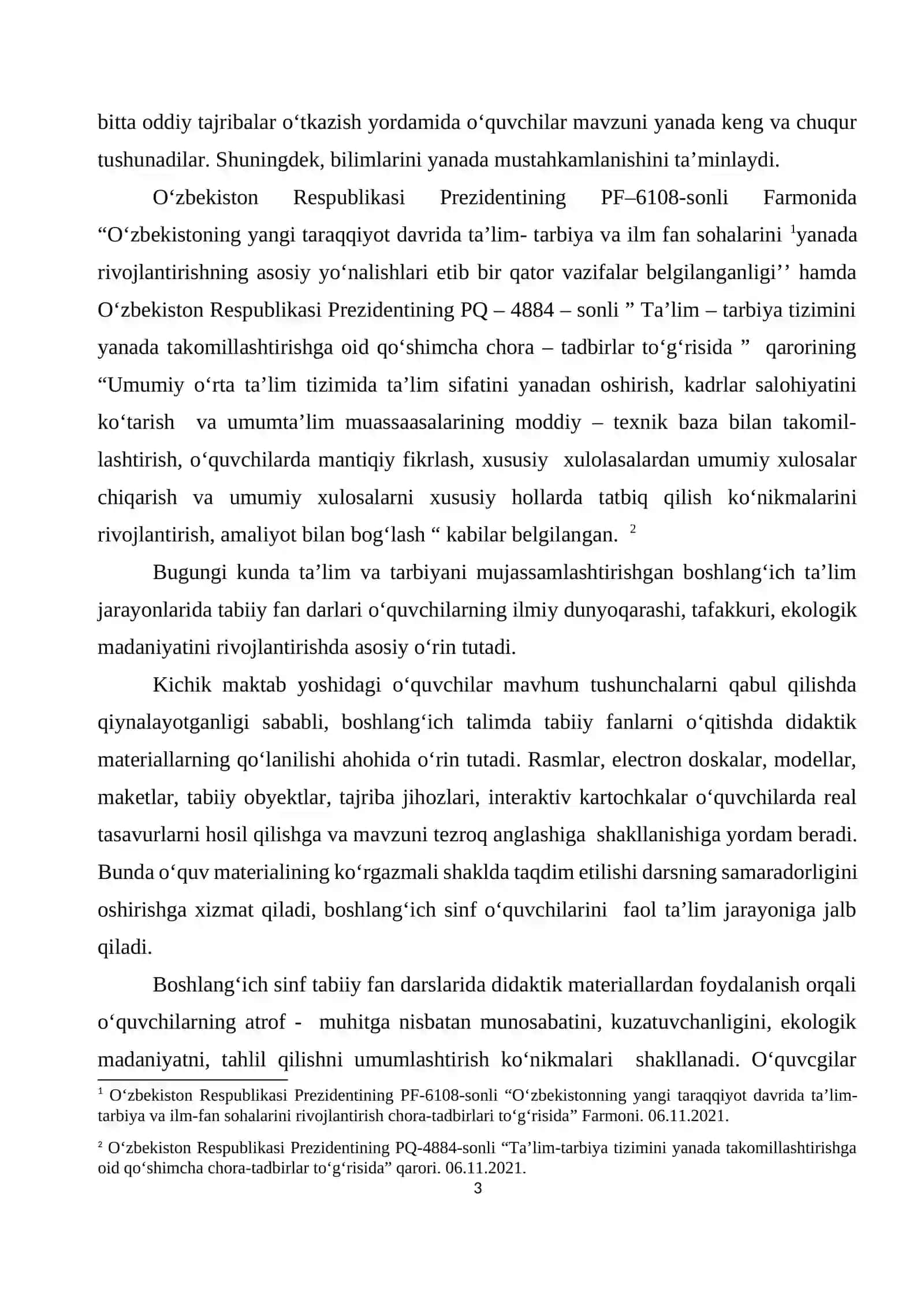 BOSHLANG‘ICH TA’LIM TABIIY FANLAR DARSLARIDA DIDAK-TIK MATERIALLARDAN FOYDALANISHNING NAZARIY ASOSLARI 3