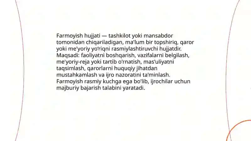 Farmoyish hujjatlari 3