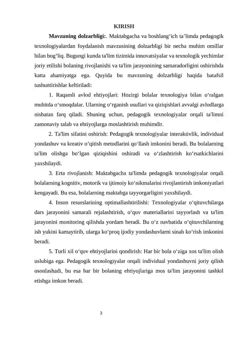 Maktabgacha va boshlang‘ich ta’limda pedagogik texnologiyalardan foydalanish 3