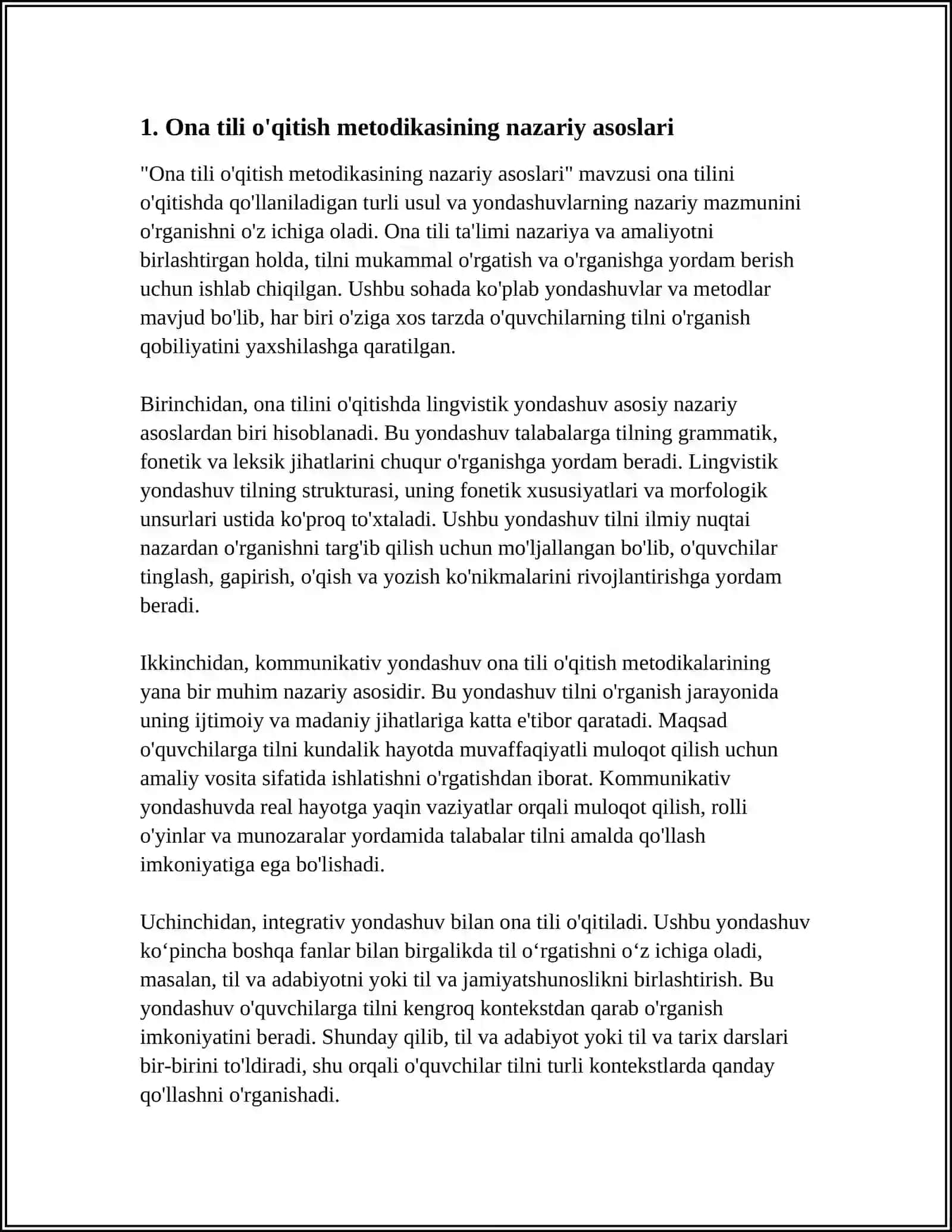 ONA TILI OʻQITISH METODIKASINING PREDMETI VA VAZIFALARI 3