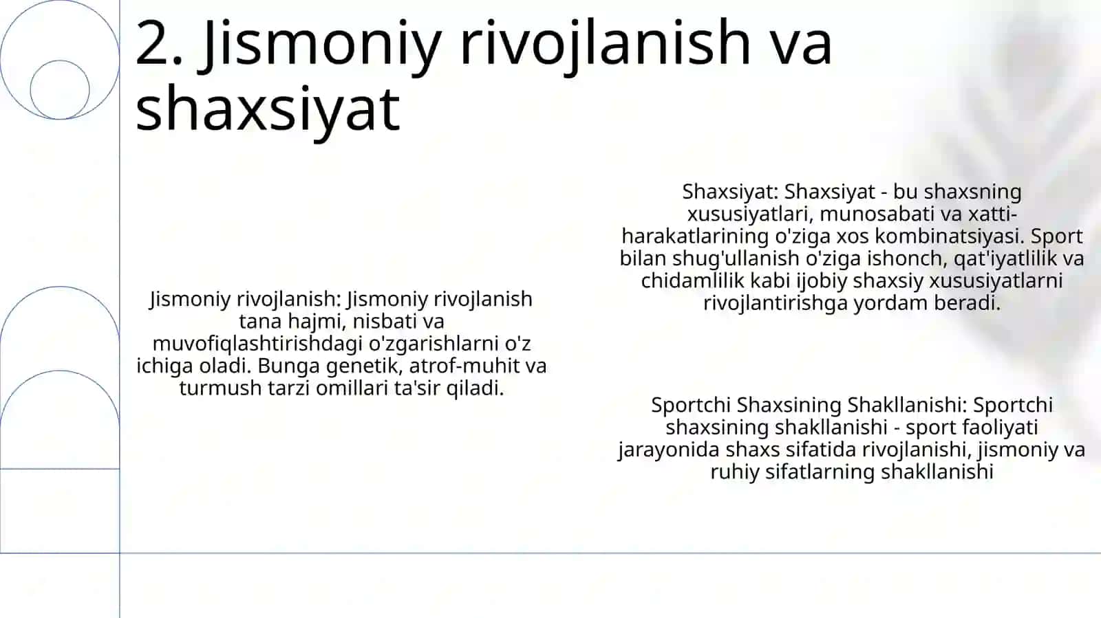 Jismoniy Rivojlanish Jismoniy Tarbiya Jarayonida Sportchi Shaxsining Shakllanishi 3