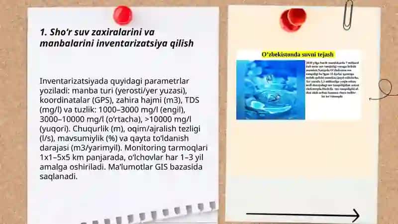 Shoʻr suvni chuchuk suvga aylantirish ishlarini rejalashtirish 3