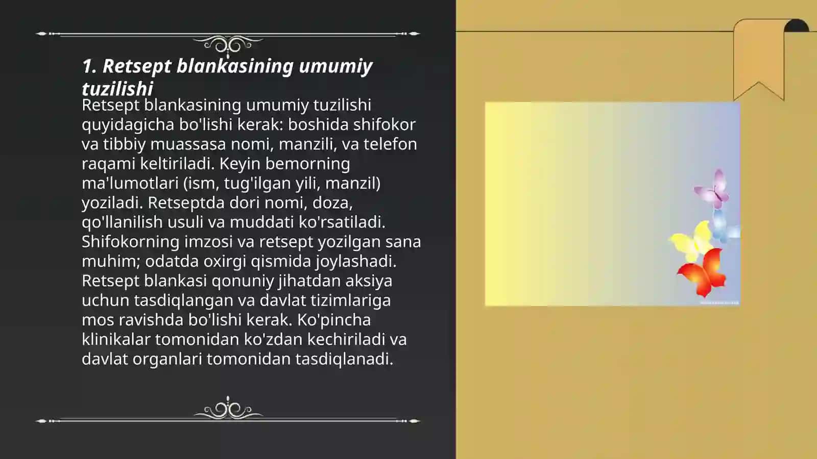 Retsept blankasi yozish qoidalari tuzulishi shakillari 3